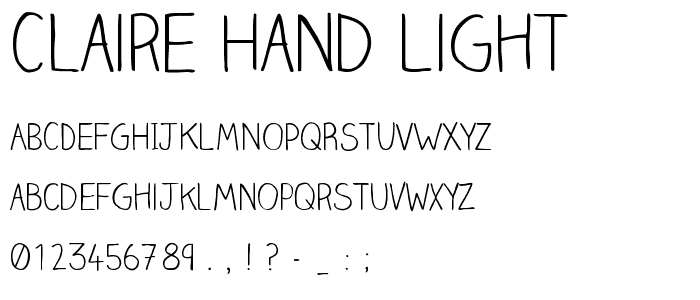Claire Hand Light font